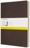 Набір зошитів Moleskine Cahier в клітинку (великий, темно-коричневий)