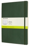 Блокнот Moleskine Classic нелинованный (большой, миртовый зелёный, мягкая обложка)