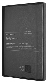 Купить Блокнот Moleskine Leather в линию (черный, мягкая обложка, прозрачный бокс) в интернет магазине в Киеве: цены, доставка - интернет магазин Д.Магазин