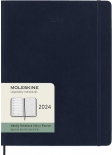 Щотижневик Moleskine 2024 (великий, сапфір, м'яка обкладинка, з місцем для записів)