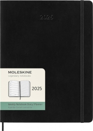 Купити Щотижневик Moleskine 2025 (великий, чорний, м'яка обкладинка, з місцем для записів) в інтернет магазині в Києві: ціни, доставка - інтернет магазин Д.Магазин