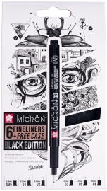 Купить Набор линеров Sakura Pigma Micron Black Edition + фетровый пенал 005...08 (6 шт, черные) в интернет магазине в Киеве: цены, доставка - интернет магазин Д.Магазин