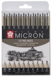 Набір лінерів Sakura Pigma Micron 003...12 (10 шт, чорні)