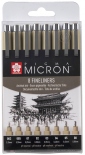 Набір лінерів Sakura Pigma Micron 003...08 (8 шт, чорні)