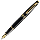 Чорнильна ручка Waterman Expert Black GT FP F (глянцевий чорний / золото)