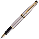 Чорнильна ручка Waterman Expert Stainless Steel GT FP F (сталь / золото)