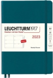 Щотижневик горизонтальний Leuchtturm1917 на 2023 рік (А5, тихоокеанський зелений)