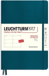 Щотижневик горизонтальний Leuchtturm1917 на 2023 рік (А5, тихоокеанський зелений, м'яка обкладинка)