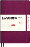 Щотижневик горизонтальний Leuchtturm1917 на 2023 рік (А5, винний, м'яка обкладинка)