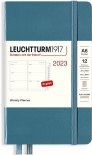 Щотижневик горизонтальний Leuchtturm1917 на 2023 рік (А6, сіро-синій)