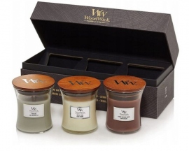 Купить Набор cвечей WoodWick Mini Fireside, White Teak, Sand & Driftwood (3 шт.) в интернет магазине в Киеве: цены, доставка - интернет магазин Д.Магазин